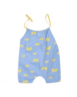  Butterfly Print Baby Romper Baby Girls Fashion Sleeveless Strap Jumpsuit Toddler Kis Summer Halter Sunsuit 