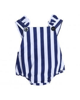 Fashion Baby Bodysuit Toddler Girls Sleeveless Striped Jumpsuit Infant Backless Cross Sunsuit Cotton One-piece Playsuit