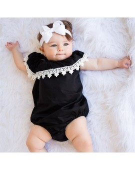  Infant Baby Girls Bodysuit Toddler Kids Polyester Fiber Lace Ruffle Sleeveless Jumpsuit Newborn Summer Fashion Clothes
