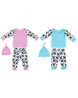  Infant Cotton Clothing Set Spring Autumn Winter Casual Clothes Newborn Long Sleeve Top T-shirt + Pants + Hat Outfits
