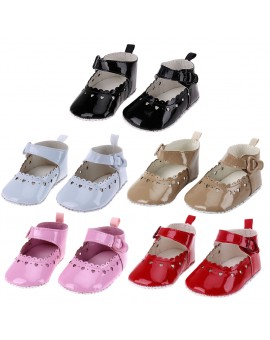  Infant PU Leather Prewalkers Baby Girl Heart Shape Hollow Out Anti-slip Sole Toddler Shoes 