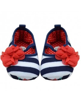  Infant Toddler Stripe Flower Crib Shoes Soft Sole Kid Girls Baby Shoes