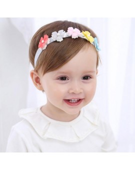  New Colorful Flowers Headband Baby Girls Elastic Headwear Children Kids Floral Hair Accessories for Birthday Party