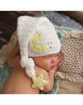  Newborn Baby Girl Boy Crochet Knited Hat Baby Photography Prop Beanie Cap White
