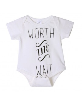  Newborn Boys White Short Sleeve Romper Baby Jsuit Girls Letter Print Playsuit Outfits Infant Clothes