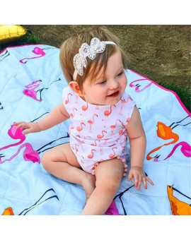  Newborn Cartoon Bodysuit Baby Girls Swan Print Sleeveless Adorable Tassels Jumpsuit Kids Summer Fashion Clothes