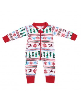  Newborn Christmas Design Romper Baby Girls Boys Clothes Infant Striped Christmas Costume Zipper Jumpsuit
