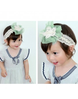  Newborn Floral Headband Infant Baby Girls Gauze Flower Bowknot Headbands Children Elastic Lace Headwear Girls Headdress