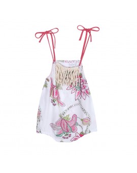  Newborn Flower Print Bodysuit Infant Baby Girl Floral Jumpsuit Outfits Kids Summer Sunsuit Clothes