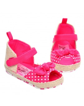  Newborn Summer Dot Sandals Baby Girls Soft Sole Crib Shoes Toddler Kids Rose Red Anti Slip Prewalker 