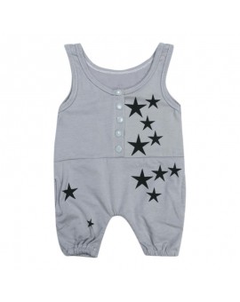  Newborn Unisex Baby Romper Kids Stars Printed Sleeveless Soft Cotton Jumpsuit Infant Boys Girls Fashion Clothes