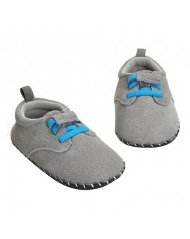  Nubuck Leather Baby Shoes First Walkers Infant Anti-slip Rubber Buttom Walking Shoes Baby Boy Girl Grey Prewalkers