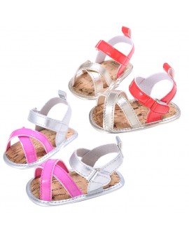  Toddler Kids Summer Sandal Baby Girls PU Leather Sandal First Walkers Infant Outdoor Soft Sole Anti Slip Shoes 