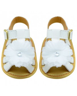 0-18M White Summer Infant Flower Cotton Flat Rain Shoes Soft Sole Cool Kid Girls Baby Sandals Clogs