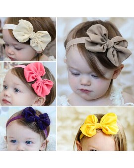 16pcs Girls Chiffon Headwear Baby Children Satin Headband Hair Bow Band Accessories Random Color