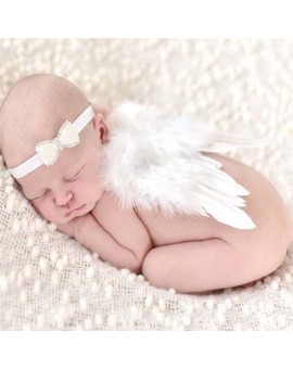 BS#S Baby Girls Angel Wings Feather Wing Set Newborn Photography Props Costume 