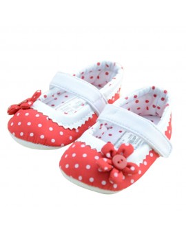 BS#S Infant Baby Toddler Girl Soft Shoes Red Got Flower Baby Shoes 