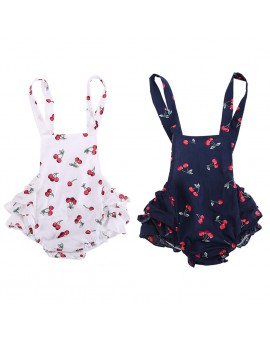 Baby Bodysuit Sleeveless Cotton Cherry Print Baby Girl Clothes Infant Newborn Jumpsuit Summer Clothing Body suit