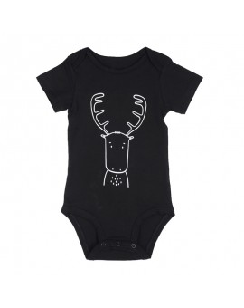 Baby Girl Rompers Baby Clothing Baby Boy Clothes Cartoon Animal Jumpsuit Summer Deer Print Short Sleeve Baby Clothes