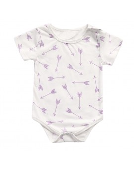 Baby Girls Boys Short Sleeve Bodysuit Newborn Toddler Kids Infant Cotton Arrow Print Jumpsuit Children Clothes