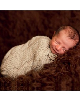 Baby Girls Boys Sleeping Bag Newborn Costume Photography Prop Infant Swaddling Wrap Cotton Solid Crochet Knit Sleepsacks