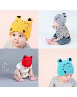 Baby Hats Infant Autumn Winter Knitting Wool Warm Hat Caps Toddler Kids Boys Girls Cartoon Bear Beanie Cap