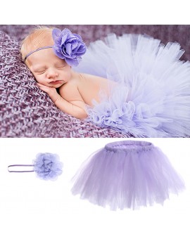 Baby Photography Props Newborn Handmade Crochet Outfits Princess Baby Tutu Skirt with Flower Headband