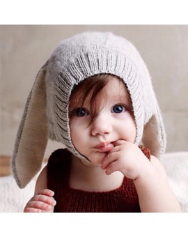 Baby Rabbit Ears Knitted Hat Infant Toddler Winter Cap for Children 0-3 Years Girl Boy Accessories Photography Props