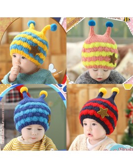 Boy Girl Unisex Kids Autumn Winter Warm Beanie Hat Cute Winter Baby Wool Hat Toddler Earflap Knit Cap