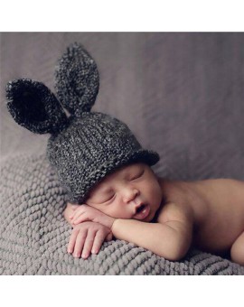 Cute Baby Infant Knitted Rabbit Costume Newborn Baby Girls Boys Crochet Photography Baby Hats Caps