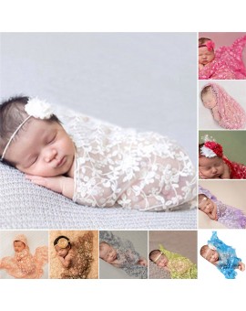 Embroidery Lace Baby Photography Props Newborn Photography Wraps Handmade Lace Scarf Baby Photo Props Accessories
