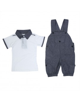 Fashion Baby Boys Clothes Toddler Kids Short Sleeve Turn-down Collar T-Shirt + Suspender Trousers Pants Outfits