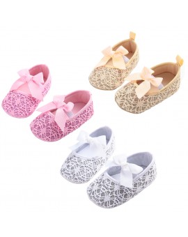 Fashion Infant Toddler Newborn Shoes Baby Girls Princess Bowknot Lace Soft Soles Crib Shoes Prewalker