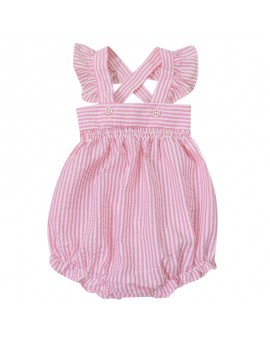 Infant Pink Striped Bodysuit Newborn Baby Clothes Toddler Kids Cotton Jumpsuit