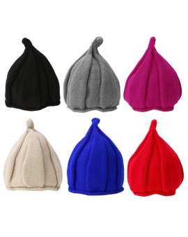 Knitted Baby Hat Kids Solid Newborn Boys Girls Warm Hat Infant Woolen Skull Hats Toddler Autumn Winter Beanie Caps