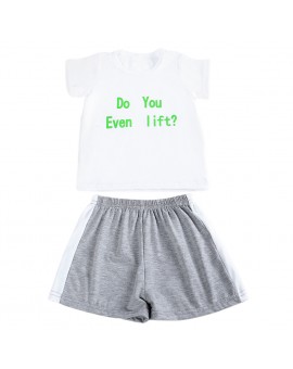 NEW Summer Infant Casual Clothes Set Baby Boys Girls Cotton Blend Letter Printed Top T-shirt + Short Pants Outfits