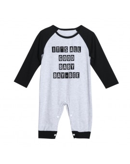 New Baby Clothes Infant Letter Print Romper Fashion Toddler Kids Long Sleeve Rompers Boys Girls Jumpsuit Clothing
