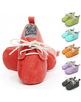 Newborn Baby Boy Girl PU Leather Moccasins Soft Moccs Shoes Baby Soft Soled Non-slip Footwear Crib Shoe