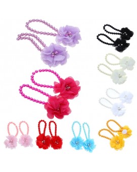 Newborn Baby Girls Flower Pearl Flower Foot Band Toe Rings First Walker Barefoot Shoes Anklets Kids Accessories