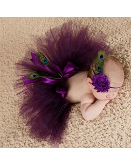 Newborn Baby Photography Props Peacock Handmade Crochet Beanie Beaded Cap