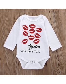 Newborn Cotton Clothes Toddler Baby Boy Girls Long Sleeve Jumpsuit Infant Fashion Red Lip Print Bodysuit