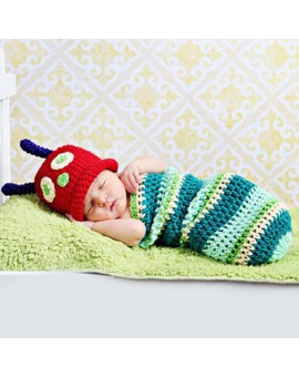 Newborn Crochet Outfits Baby Hat Baby Boys and Girls Cap Newborn Cute Caterpillar Photography Props
