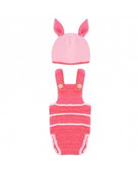 Newborn Photography Props Bunny Crochet Knitting Costume Set Rabbit Hats and Clothes Newborn Outfits Accessory