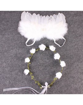 Newborns Hairband Photography Props Angel Feather Wings Baby Girl Leaves Headband Hair Head Bands Photo Shoot Accessories