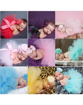 Pettiskirt Newborn Photography Props Infant Costume Outfit Princess Tutu Skirt Matching Headband Baby Photo Props