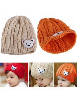 Soft Winter Crochet Baby Newborn Toddler Boy Girl Beanie Hat Cute Bear Cap