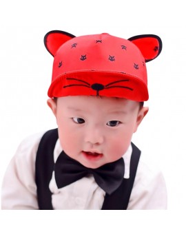 Summer Baby Hats With Ears Boys Girls Cartoon Peaked Baseball Cap Infant Kids Sun Flat Hats