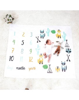  Baby Blanket Photo Newborns Swaddle Stroller Bedding Wrap Background Monthly Growth Number Photography Props Outfits