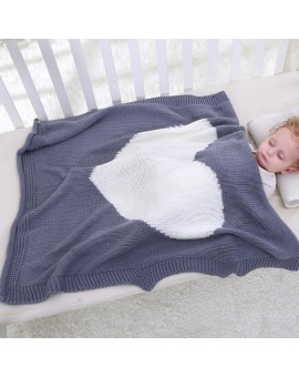 Baby Blanket Toddler Kids Cute Heart Shape Yarn Knitting Blanket Soft Bedding Quilt Newborn Swaddling Wrap 78 X 100cm