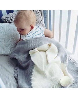 Cartoon Rabbit Baby Blanket Wool Crochet Knitted Baby Wrap Soft Swaddling Newborn Bedding Cover Bath Towel